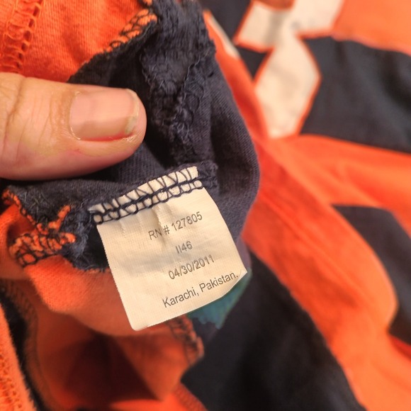 U.S. Polo Assn LS Polo Boys XL 14/16 Striped Blue Orange Rugby Pony Stitched #3 - Picture 11 of 11